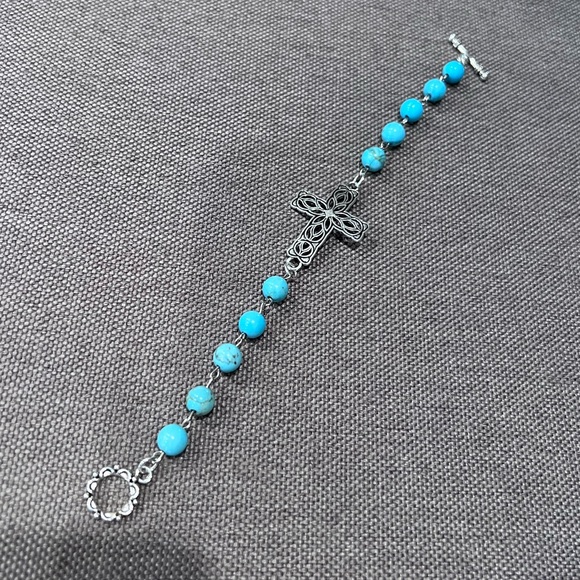 NWOT - Natural Stone Turquoise silver bracelet - Picture 4 of 5